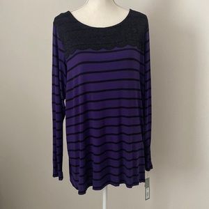 Apt 9 New Striped Lace Shirt Size 1X